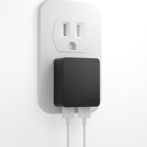 Nekmit Dual Port Ultra Thin Flat USB Wall Charger with Smart IC, Black...