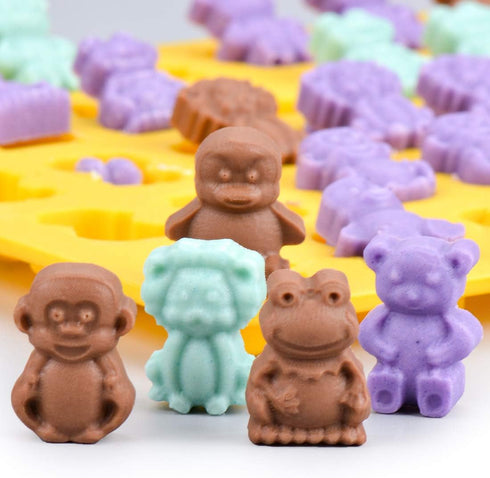 Gummy Bear Mold Candy Molds - Chocolate Molds Including Bears, Frogs, Lions, Monkeys, Penguins, Worms, Starfishs, Dolphins, Octopus, Sharks Sea Mo...