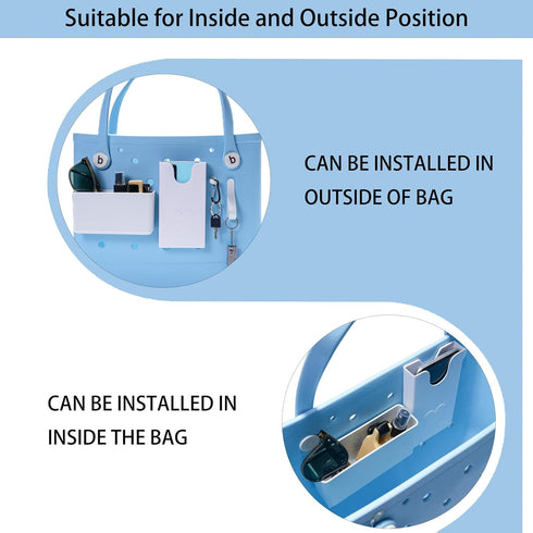 4PCS Organizer Holder for Bogg Bag, Accessories for Bogg Bags, Phone Holder compatible with Bogg Bag Original, Accessories for Bogg Bags, White...