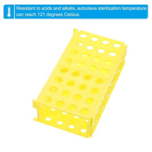 PATIKIL 80 Wells Tube Rack, 1 Pcs Vial Rack Four Panel Centrifuge Tube Holder for Microcentrifuge Tubes 0.5/1.5/2/10/15/50ml, Yellow...