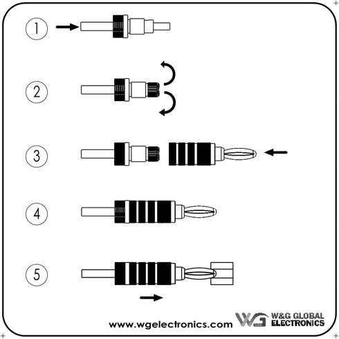 WGGE WG-3333 24k Gold Plated Speaker Banana Plugs-Closed Screw Type (12 Pairs (24 Plugs))...