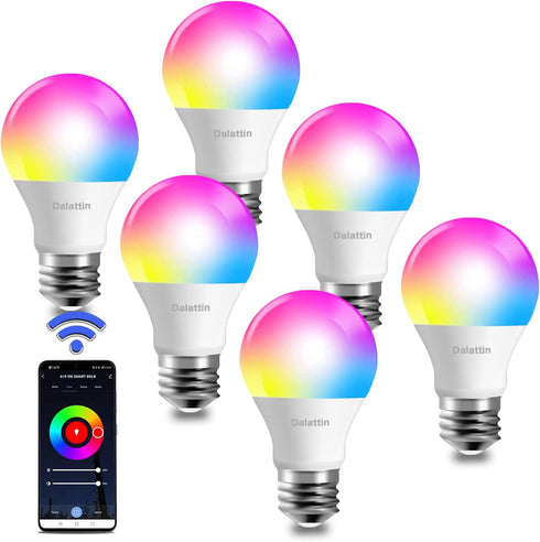 dalattin Tuya Smart Led Bulb,RGBWW WiFi Light Bulbs,Color Changing Light Bulb,Smart Light Bulbs That Work with Alexa &Google Assistant,A19 E26 RGB...