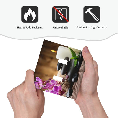 Zen Stone 2 Gang Double Toggle Light Switch Cover Decorative Wall Plate Electrical Faceplate for Country Farm Bathroom Home Living Room Decor 5" x...