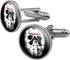 Friday the 13th Jason Mask Round Cufflink Set Silver Color...