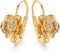 Barzel 18k Gold Plated Flower Earring For Women, Leverback Closure - Made in Brazil...