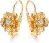Barzel 18k Gold Plated Flower Earring For Women, Leverback Closure - Made in Brazil...