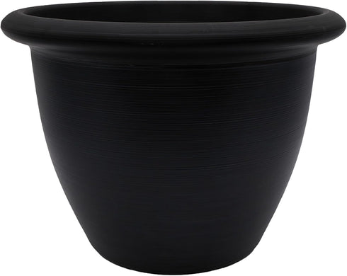 The HC Companies 14 Inch Sevilla Round Self Watering Planter - Decorative Lightweight Plastic Plant Pot for Indoor Outdoor Plants Flowers Herbs, B...