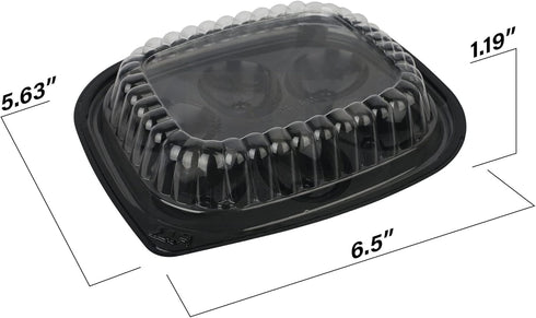 MT Products Clear Deviled Egg Containers Holds 6 Eggs 6.5" x 5.63" x 1.19" - Durable Egg Platter Tray (Pack of 12) - Made in the USA...