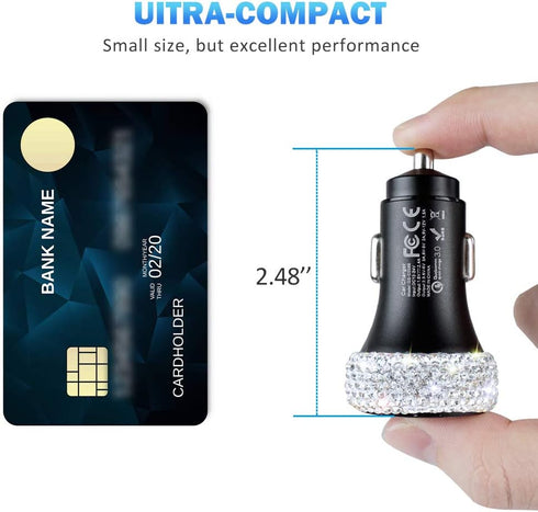 Dual USB Car Charger Quick Charge 3.0 Car Adapter Fast Charging Charger Compatible for iPhone 11/11pro/ MAX/XS/XR/X/10,iPad,Samsung S10/S10+/S9,Go...