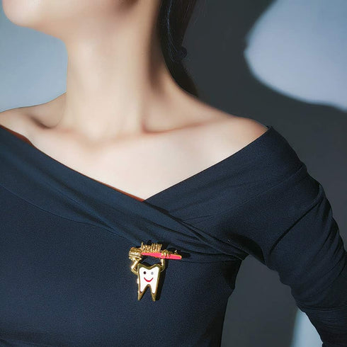 Cute Sweet Teeth Tooth Brooch Pins Enamel Health Logo Toothbrush Pin Dentist Badge Brooches...