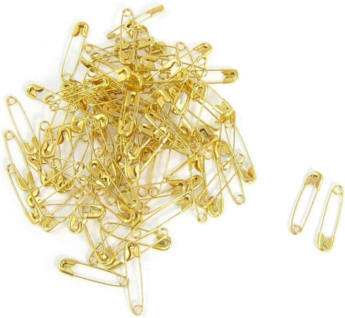 1000 pcs Exquisite Small 19mm Gold Tone Metal Clothing Accessories Trimming Fastening Safety Pins (Gold, 1000pcs)...