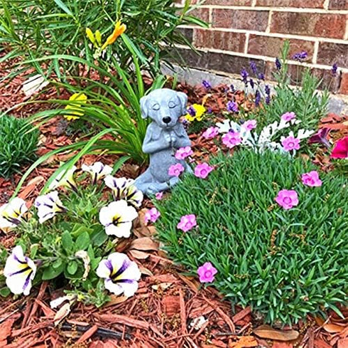 4.7" Meditation Dog Statue Yoga Dog Garden Decor Buddha Art Sculptures Home Ornament Garden Decoration, Home Decoration (Meditation Dog Statue, Do...
