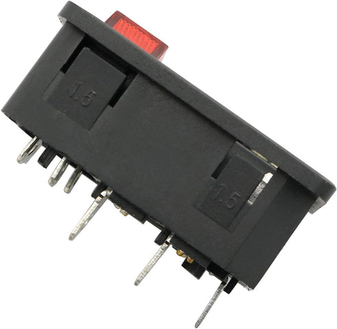 Male AC Power Plug Socket with Fuse Holder 3-Pin AC-01 Power Inlet Module Connector 10A 250V Rocker Switch with Light 3 In 1...