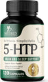 5 HTP Supplement Vegetarian Capsules 200mg 5HTP Plus Calcium for Brain Support - Extra Strength Griffonia Simplicifolia 5-HTP Formula - 5 Hydroxyt...
