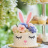 Qerleny Happy Birthday Cake Topper Birthday Party Cake Decoration Little White Rabbit Set...
