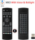 MX3 Voice Air Mouse Mini Keyboard Backlight Wireless Remote, 2.4G Multifunctional Fly Mouse with Infrared Learning for Android Smart TV Box, 3-Gyr...