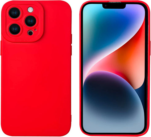 iPhone 13 Pro Max Case, Red Silicone TPU Rubber Back Cover Case Compatible for iPhone 13 Pro Max (6.7 inch)...