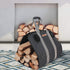 Indoor Heavy Firewood Log Carrier Tote, Oxford Canvas Fabric Foldable Wood Carrier Padded Handles, Outdoor Large Capacity Firewood Carrier Bag wit...