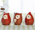 WOMHOPE® Set of 3 pcs - Small Wise Owls Figurine House Warming Gift Tabletop Shelf Ceramic Home Decorative Collectible Figurine Statues (Red (Set ...