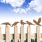 5PCS Rusty Birds Decoration, Outdoor Fence Decorations, Lifelike Metal Birds Silhouette Craft Statue Ornaments Funny Bird Decor Garden Yard Art, F...