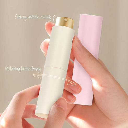 Atomizer Perfume Spray Bottle - 10ml 2pcs Empty Refillable Spray Bottle for Travel with 2 Types of Refill Tools Pink+Beige...