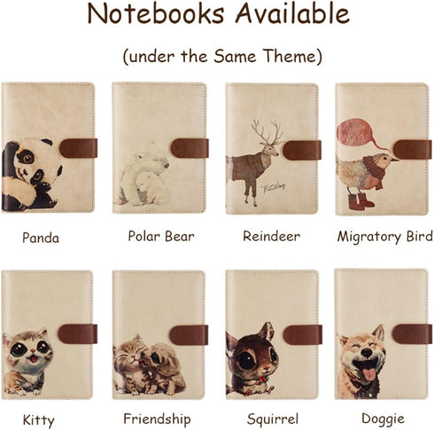 A6 Cute Simple Binder Hand Books for Diary PU Leather Journal Writing Notebook Loose Notebook Handbook Notepad Business Hand Books Great Stationer...