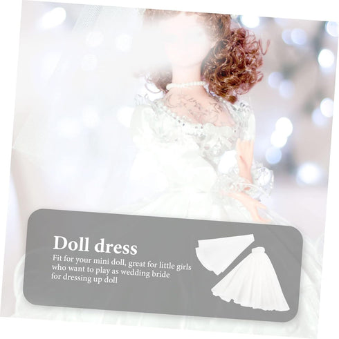 Doll Wedding Dress Doll Wedding Veil Small Doll Dress Doll Princess Outfits Dress Outfit with Veil Queen Costumes Princess Costume Cascade Bridal ...