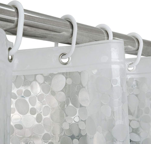 AooHome 72 Wx66 L inch Bathroom Curtain, 3D Stone Shorter Shower Liner with Bottom Magnets, Water Repellent, Semi Transparent...