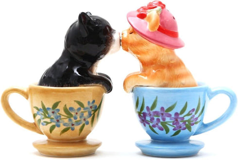 Pacific Giftware ATTRACTIVES Salt and Pepper Shaker - Tea Cup Kitten...