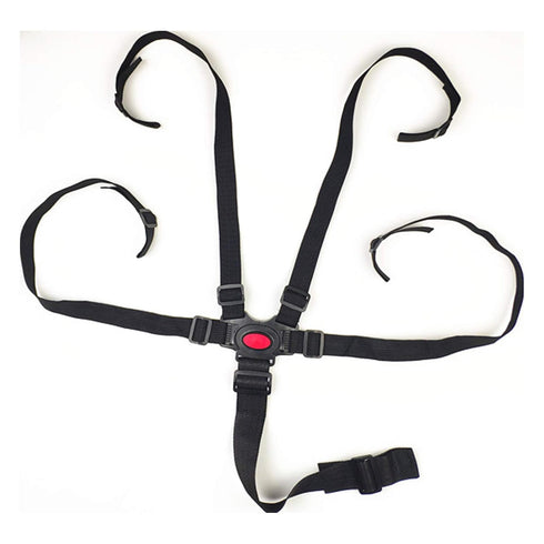 5 Point Harness Seat Belt?Adjustable Baby Seat Belt Full Protection Security Harness Seatbelt for High Chair and Pushchair Black...