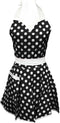 Wrapables Adjustable Flirty Hostess Apron, Black Polka Dots...