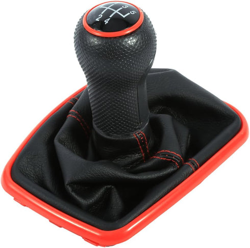 EVGATSAUTO Stick Shift Knob, 5 Speed Gear Shift Knob Shifter Gaitor Boot Shift Gear for 1999-2004 Mk4 for Golf for Jetta...