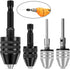 Keyless Drill Chuck Kits, 4pcs Small Drill Chuck Change Adapter W/ 1/4, 1/8, 1/16 Inch Hex and Round Shanks, Electric Drill Conversion Chuck Set P...