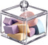 Modern Square Qtip Holder Acrylic Bathroom Vanity Countertop Storage Organizer Canister Jar for Cotton Swabs, Rounds, Balls, Makeup Sponges, Bath ...