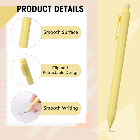 Fulmoon 50 Pcs Ballpoint Pens Bulk Retractable Comfortable Writing Pens Black Ink Pens Cute Back to School Supplies in Medium Point 1.0 mm for Tea...