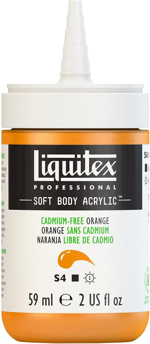 Liquitex Professional Soft Body Acrylic Paint, 59ml (2-oz) Bottle, Cadmium-Free Orange...