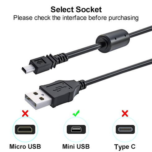 UC-E6 USB Cable for Nikon CoolPix S4000 S3000 S3300 S3700 S6500 S3500 S6600 S6300, P100 P530, Compatible with Nikon Digital SLR DSLR D3300 D750 D5...