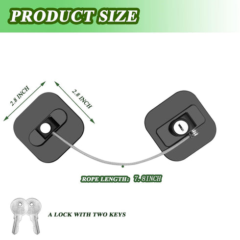 Refrigerator Lock with Key, Fridge Locks,Lock for Fridge Freezer, Cabinets and Drawers, Air Oven Air Fryer, Closets, Windows, 2 Pack Refrigerator ...