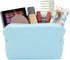 3 Pack Faux Leather Makeup Bag with Zipper, Travel Cosmetic Pouches (3 Pastel Colors)...
