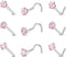 ZS 9-12PCS 20g Surgical Stainless Steel Nose Stud Ring Piercing Nose Bone/L Shaped/Nose Screws Rings Set...