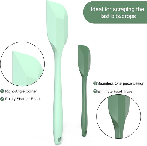 Silicone Spatula Set, Premium Spatulas Silicone Heat Resistant 2 Small & 2 Large Flexible Scraper for Nonstick Cookware, Rubber Spatula for Kitche...
