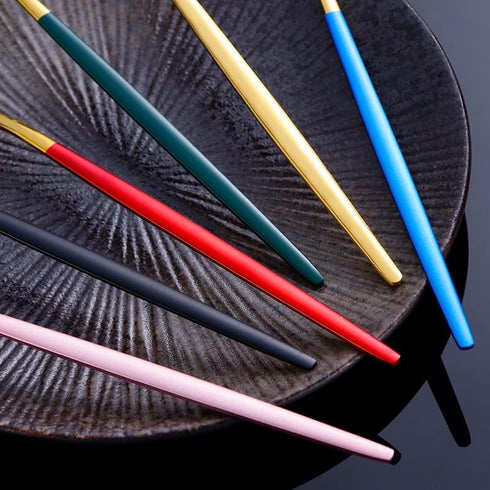 Travel Utensils, Stainless Steel 4pcs Cutlery Set Portable Camp Reusable Flatware Silverware, Include Fork Spoon Chopsticks with Case?Dark green?...