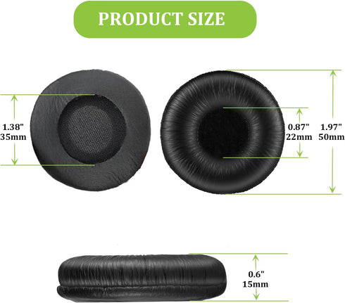 Ear Pads for Plantronics Headset, Replacement 50mm Ear Cushions Fits for Plantronics HW251N HW261N HW510 HW520 Blackwire C320 3210 3220 3320 Jabra...