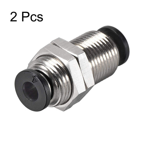 uxcell Straight Pneumatic Push to Quick Connect Fittings Bulkhead Union 4mm Tube OD X 4mm Tube OD 2pcs...