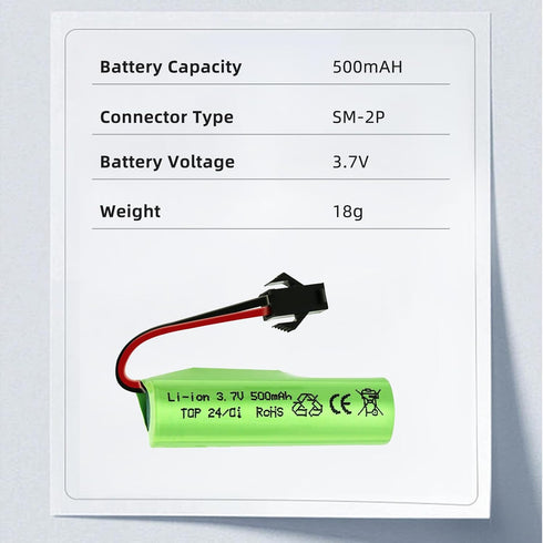 Lithium Battery Rc Car Toy - 3.7V 500mah Li-ion Batteries Rechargeable for Double Sided Rc Stunt Car Trucks Boat Remote Control Toys Cars for E35 ...
