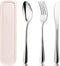 HANSGO 3PCS Portable Utensils Set with Case, Travel Cutlery Set Stainless Steel Utensils Reusable Silverware for Lunch Camping School Picnic Offic...