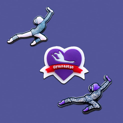 12Pcs Gymnast Shoe Charms for Clog Sandals Bracelets Decoration, Gymnastics Charms...