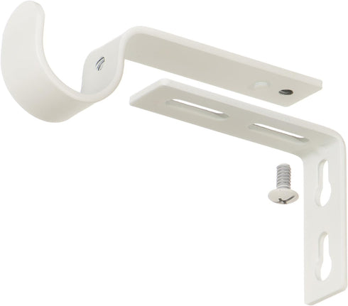 Ivilon Adjustable Brackets for Curtain Rods - for 7/8 or 1 Inch Rods. Set of 2 - Ivory...