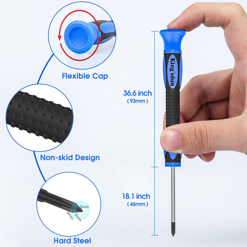 Upgrade Eyeglass Repair Kit - 6 Screwdrivers, 1100 Screws, Curved Tweezer, Nose Pads, Washers, Screw Caps, Microfiber Cloth for Eyeglasses, Sungla...