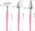 MECCANIXITY Gardening Tools 3 Pack Iron Spade Rake Transplanting Plants Care Digging Kits, Pink...